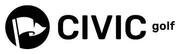Golf flag in a circle on the left with the words CIVIC and golf to the right.